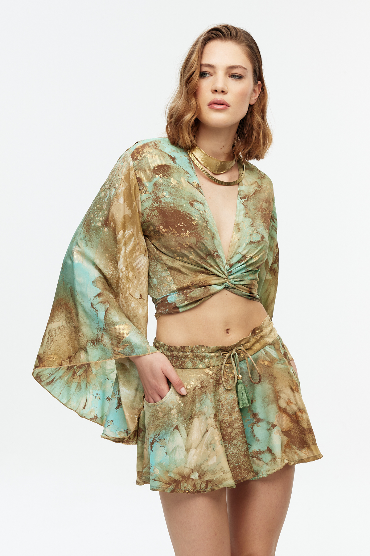 Crop top şort etek takım