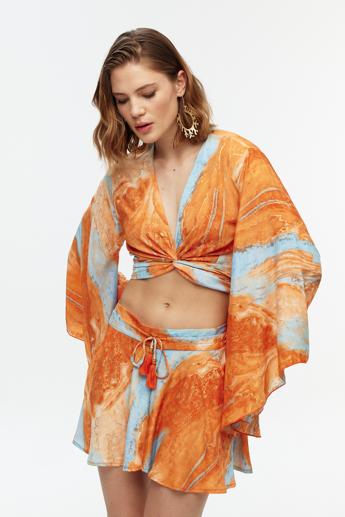 Crop top şort etek takım