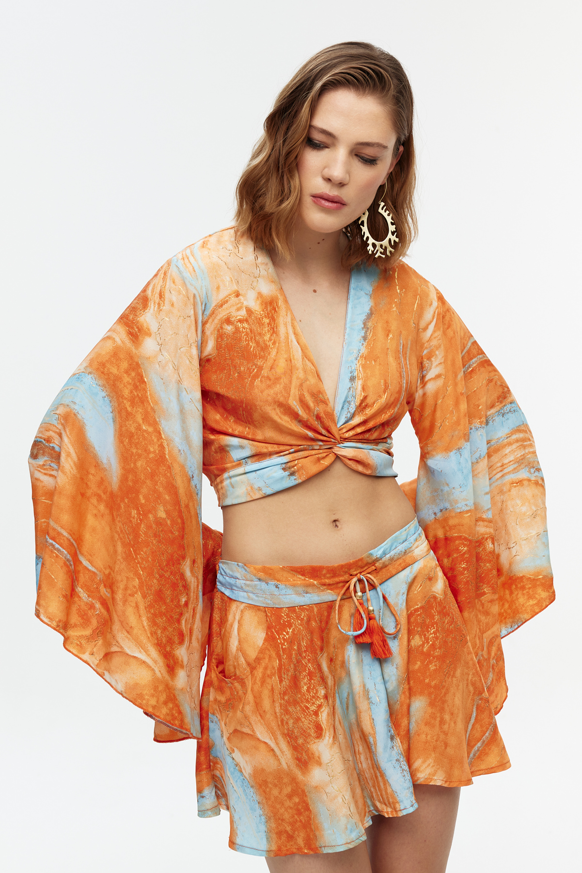 Crop top şort etek takım