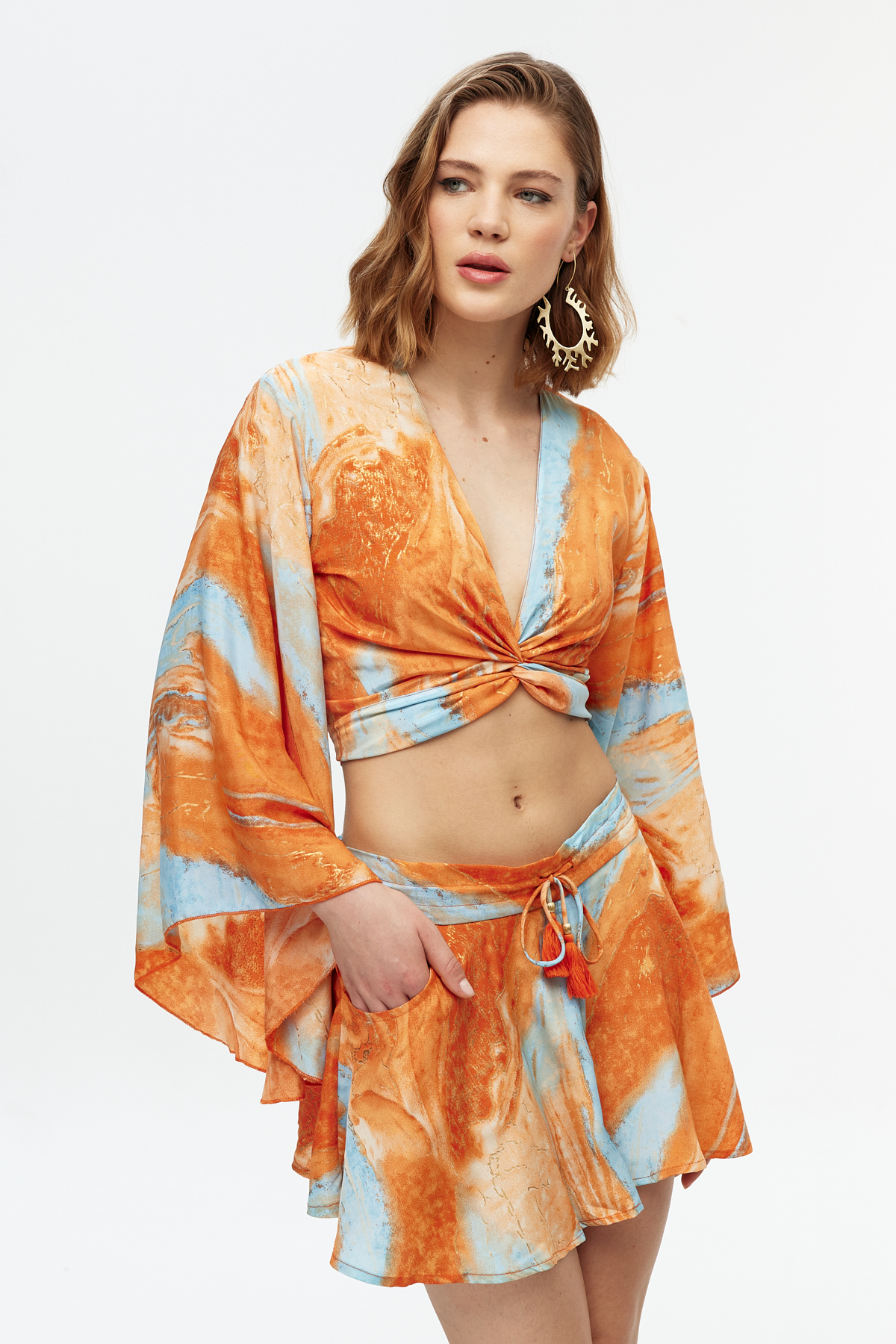 Crop top şort etek takım