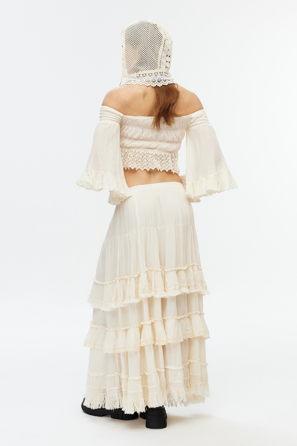 Ekru cotton vintage crop top