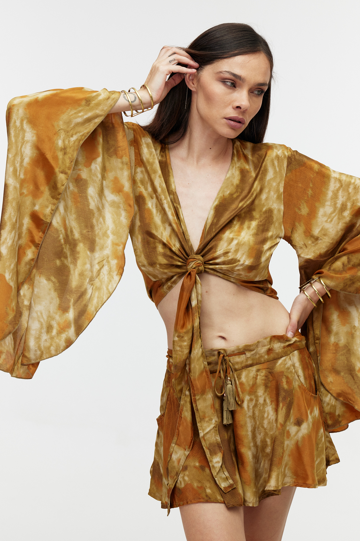 Crop top şort etek takım